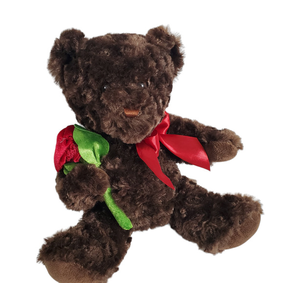 Dan Dee Bear Plush Rose Brown Stuffed Animal 13" - Picture 1 of 7